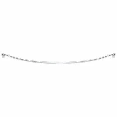 WINGITS Curved Shower Rod: 60 in Overall Wd, Stainless Steel, Polished, Drywall - Rods & Mounting Hardware for Shower Curtains