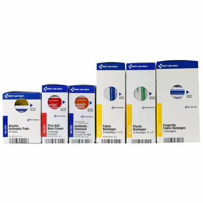 FIRST AID ONLY Complete Refill or Kit: 100 Components, 50 People Served - Complete First Aid Kit Refills