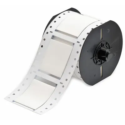 BRADY Sleeve Label: 1 1/2 in x 2 in, Polyolefin, White (Matte) - Brady Precut Sleeve Label Rolls