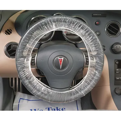 SLIP-N-GRIP Steering Wheel Cover: Clear, Elastic/Plastic, 35 in x 35 in, 250 Pack Qty - Steering Wheel Covers