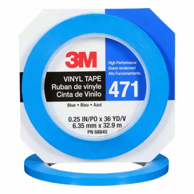 3M Floor Marking Tape: Gen Purpose, Solid, Blue, 1/4 in x 108 ft, 5.2 mil Tape Thick - General Purpose Floor Marking Tape