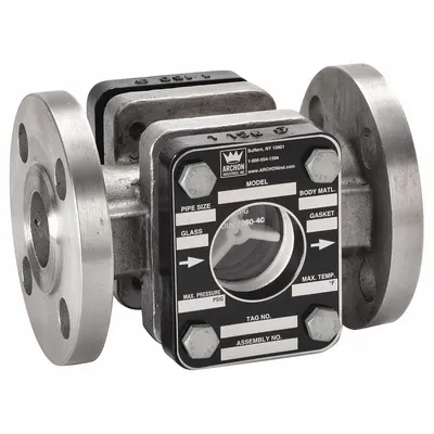 ARCHON INDUSTRIES, INC. Single Wall Sight Flow Indicator: Rotor, Stainless Steel - Flow Sights with Indicator