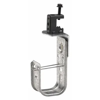 B-LINE BY EATON J-Hook: Clamp-On with Locking Latch, 1 1/4 in Max. Bundle Dia. - Beam Mount J-Hooks