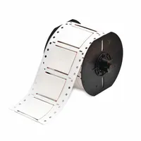 Polyolefin white matte precut sleeve label roll for wire and cable identification. Sized for 1 AWG to 0 AWG wire gauge. Compatible with Brady i3300 printer series. Provides permanent marking in electrical panels and machinery