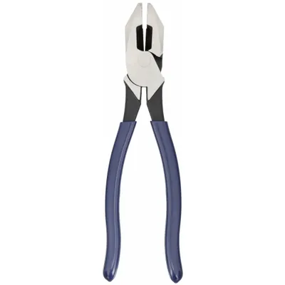 KLEIN TOOLS Linemans Plier: Flat, 9 3/8 in Overall Lg, 1 5/8 in Jaw Lg, 1 1/4 in Jaw Wd - Standard Lineman's Pliers