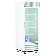 This controlled room temperature cabinet maintains a stable temperature range of 20°C to 25°C. It operates on 115 V and includes four adjustable shelves. The cabinet features a right hinge door and has an overall width of 26 7/8 in and overall depth of 34 3/4 in. Suitable for storing temperature-sensitive materials in laboratory and pharmaceutical settings.