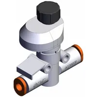 SMC Speed Controller: In-Line Fitting, Screw, 1/8 in Valve Body Size, 5/32 in Push to Connect Tube (MPN AS2002FS-03)