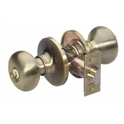 MASTER LOCK BC0105KA Office Knob Lockset, Brass, Biscuit Style - Office Knob Locksets