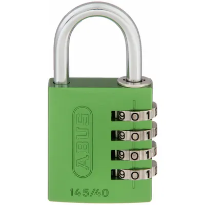 ABUS Combination Padlock: Scrolling Combo, Green, Aluminum, Std Shackle - TSA Approved Luggage Combination Padlocks