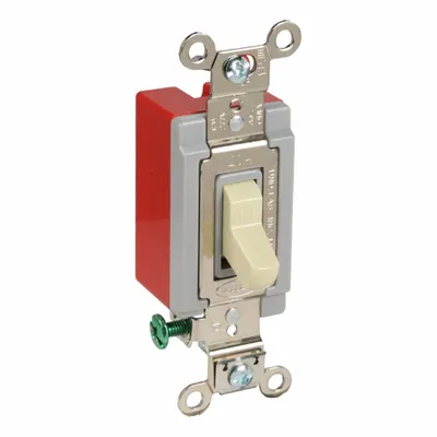 HUBBELL Wall Switch: Toggle Switch, Single Pole, Maintained, Ivory, 120/277V AC - Toggle Wall Switches