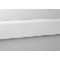 PVC crash rail and bumper guard in Linen White, 4 in overall height and 12 ft overall length. Features an internal rubber bumper for impact absorption. Used to protect walls and equipment from impact in industrial facilities, warehouses, and loading docks