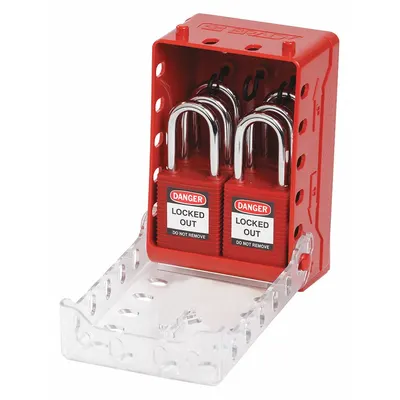 BRADY Padlock Station: 7 Components Included, Gen, Padlock Station - General Lockout Stations