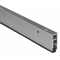 Flat-insert metal leaf weatherstripping with an aluminum flange and neoprene insert. Measures 6 ft long, 1-1/4 in wide, and 1-1/2 in high. Used to seal gaps around doors to block drafts, moisture, dust, and pests in commercial and industrial facilities
