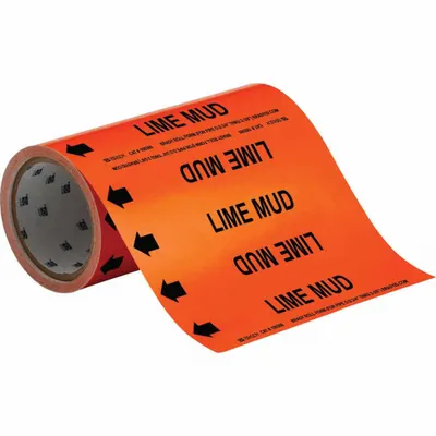 BRADY Lime Mud Adhesive Pipe Markers on a Roll