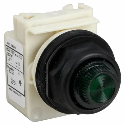 SCHNEIDER Pilot Light: 30 mm Panel Mounting Size, Green, LED - LED Pilot-Lights