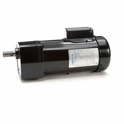 LEESON Gearmotor: Parallel, Single Output Shaft, Capacitor-Start, TEFC, 58 RPM - Parallel Shaft AC Gearmotors