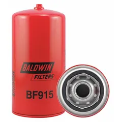 Spin-on fuel filter with cellulose media and Cim-Tek technology. Outside diameter 3 11/16 in, thread size 1-12. Integral gasket G381-A. Used in diesel fuel systems for truck and heavy-duty equipment applications.