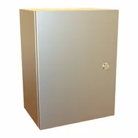 This HAMMOND enclosure is constructed from 304 stainless steel and measures 16 inches by 12 inches by 8 inches. It is rated NEMA 12/13/3R/4/4X, making it suitable for indoor or outdoor use where protection against dust, water, and corrosion is required. The enclosure features a 1/4-turn latch closure and does not include knockouts. It is commonly used to house electrical controls, terminals, and instruments in industrial settings