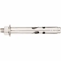 This hex-head sleeve anchor is designed for fastening into solid concrete or masonry. Made of steel with a plain finish, it features a 3/4 in diameter and 5/8"-11 thread size. Suitable for structural applications in construction and industrial settings. Sold in a 10-pack