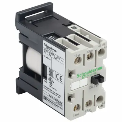 SCHNEIDER Control Relay: DIN-Rail Relay Mounting, 24V DC Coil Volt, 1NO/1NC - DIN Rail-Mounted Relays