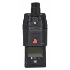 The Ventis Pro5 multi-gas detector from Industrial Scientific is configured to detect nitrogen dioxide. It features an orange housing, a lithium ion battery, and LED indicators. Communication is via Wireless Mesh protocol, enabling data sharing across a connected network. Typical applications include industrial environments where nitrogen dioxide monitoring is required.
