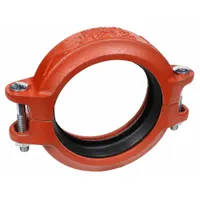 Grooved pipe coupling for joining grooved-end pipe in piping systems. Ductile iron housing with EPDM seal. Rated for maximum operating pressure of 300 psi at 150° F. Fitting pipe size 6 in x 6 in