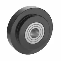 Roller Wheel: 15 Series/30 Series/40 Series, 39 mm L x 17.6 mm W x 39 mm H, Black, For 1 # of Slots (MPN 093020)