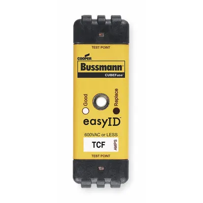 BUSSMANN Fuse: Class CF, TCF Series, Time-Delay, 100 A, 600 V AC, 300 V DC - Time-Delay Cube Fuses