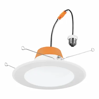 SYLVANIA Downlight: 5 in_6 in Dia, 725 lm, 2700K/3000K/3500K/4000K/5000K, 8 W, 120V AC - Universal Trim Modules