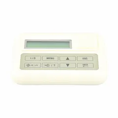 This 24V digital thermostat features push-button controls, automatic changeover, and system settings for auto operation. Fan settings are selectable between low and high. The temperature differential is adjustable from 1° to 9.9°F, and customizable alarms are included. Designed for horizontal mounting in commercial HVAC systems requiring precise temperature control.