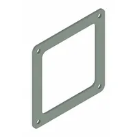 Steel box connector for dust-tight wireway systems. Measures 4 in height and 5 3/8 in length. Used to join wireway sections and provide a sealed passage for electrical cables in industrial environments requiring dust protection