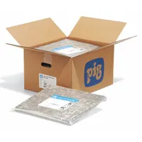 PIG Filter Pad: Oil, 15 in x 18 in, Vacuum Pack, 50 Pads, 0.67 gal Oil Capacity/EA, Gray, 50 PK (MPN MAT1201)
