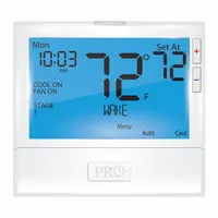 PRO1 IAQ Low Voltage Thermostat: Heat and Cool, Auto, B/C/G/O/RC/RH/W2/W/E/Terminal Designations/Y2 (MPN T855)