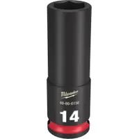 MILWAUKEE Deep Impact Socket: 3/8 in Drive Size, Metric, 14 mm Socket Size, 6-Point, Deep, Friction (MPN 49-66-6156)