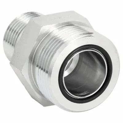 AEROQUIP Hydraulic Hose Adapter: 3/4 in x 3/8 in Fitting Size, Male x Male, ORS x ORB - ORS-to-ORB Steel Hydraulic Hose Adapters