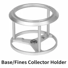This holder is a component for fine particle collection systems, designed to support filtration media. It has a 3-inch overall diameter and is used in industrial dust collection applications to capture fine particles.