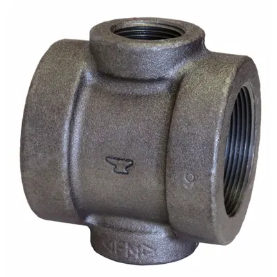 ANVIL Metal Pipe Cross: 2 in x 2 in x 1 1/2 in x 1 1/2 in - Low-Pressure Threaded Pipe Fittings