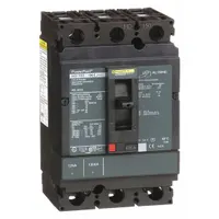 Molded Case Circuit Breaker: 125 A Amps, 25kA at 240V AC, Fixed, Line/Load Lug, ABC, 3 Poles, HD (MPN HDL36125)