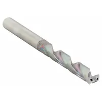 This coolant-through solid carbide jobber-length drill bit is designed for drilling steel and cast iron. It features an EgiAs coating and a 140° R-thinning point for efficient chip evacuation. The 9 mm diameter tool is suited for production environments requiring precision and extended tool life