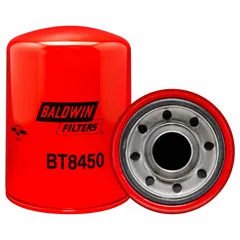 Spin-on hydraulic filter with cellulose media, 5-inch outside diameter, and 1-1/4"-11 thread size. Includes anti-drainback valve. Compatible with hydraulic fluid for use in New Holland equipment.