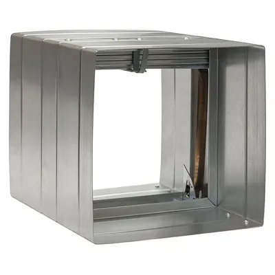 Dayton 11.8"H-W 12"L Spring Fire Dampr w/Sleeve: Dynamic, 11 3/4 in H, 11 3/4 in W - Rectangular Fire Dampers