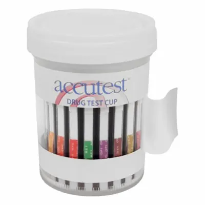 ACCUTEST Urine Drug Test Kit: 25 Tests, AMP/BAR/BUP/BZO/COC/MDMA/MET/MTD/OPI300/OXY/PCP/TCA/THC - Drug Testing Kits