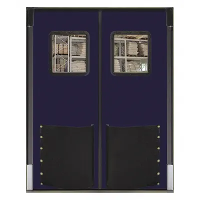 CHASE Swinging Door: Polyethylene, 2 Doors, Blue, 7 ft Door Wd, 8 ft Door Ht - Washdown Swinging Doors