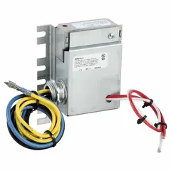 This electric-heat relay integrates a single SPST normally open relay and a transformer in one unit. The 240V AC coil is suited for switching heating loads in HVAC systems and electric-heat applications.