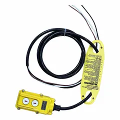 This pendant station is designed for use with Dayton Single Speed electric chain hoists. It provides an Up function for raising loads and includes a 6 ft pendant cord for operator control. Typical applications include industrial lifting tasks in manufacturing, warehousing, and assembly lines.