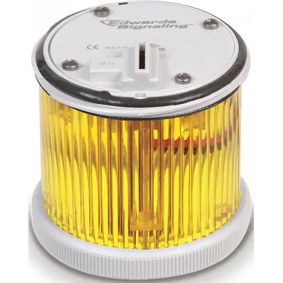 EDWARDS SIGNALING Tower Light Module: Flashing/Steady, 240V AC, Yellow, 70 mm Overall Dia - Multimode Light Modules