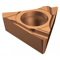 Triangle (T) indexable turning insert for finishing and light roughing operations on steel and cast iron. Used in CNC lathes and manual turning machines for general turning applications