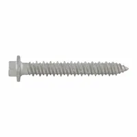 This hex-head concrete anchor screw is 1/4 inch in diameter with a 1 3/4 inch overall length, made from case-hardened steel with a Stalgard® corrosion-resistant finish. It is designed for fastening into concrete substrates in construction and industrial applications. Supplied in a 1,000-piece pack, it features a hex drive and inch-system measurements