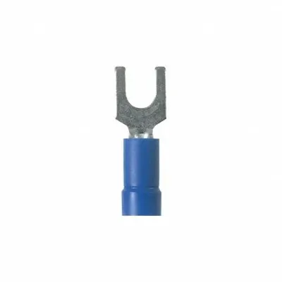 PANDUIT EV14-8FB-Q Insulated Fork Terminal, #8 Stud, 600 V, Blue Vinyl - Insulated Fork Terminals