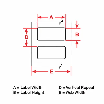 BRADY Pre-Cut Label Stock Roll: 1/4 in x 2 in, Acrylic - Brady Thermal Transfer Precut Label Rolls